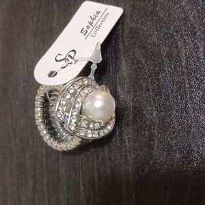 Sophia Collection Silver Pearl Ring